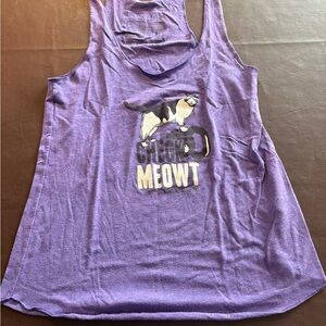 💥 Buy 2 get 1 Free 💥 Purple Cat Graphic Tank Top